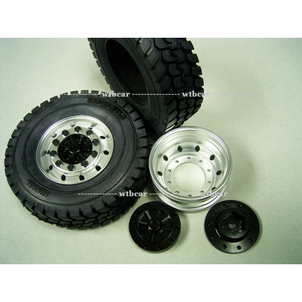 1 Pair 75mm Rubber Tires Replacement for 1/14 TAMIYA RC Tractor Truck Model DIY 