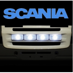 Front fog light set with led  for tamiya Scania R470 R620