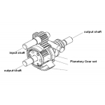 metal 1 to 2 (F/R) drive train block-flat  with planetary gear box difference (black )