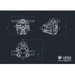 metal 1 to 2 (F/R) drive train block with planetary gear box difference (black )*