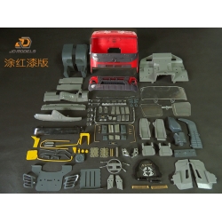 1/14 RC car body set w/metal parts for Tamiya truck volvo FMX Red painted version kit