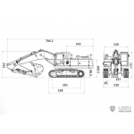 LESU 1/14 Hydraulic komatsu Excavator Kit 360 Metal Truck Tracks 