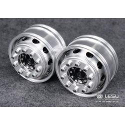 LESU RC no Power axle pair Front Wheel 1/14 Tamiya Tractor Truck Car RC 