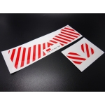 pre cut Red and white bumper warning stickers for LESU 1/14 RC Tractor Man TGS