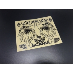 decal sticker parts for tamiya 1/14 RC Track Scania  Black color