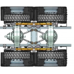 1/14 2021 rear double axle airbag suspension with shock for tamiya 3348 Arocs 9mm raise up