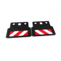Rubber Mud Flaps pair for tamiya 1/14 RC red white sign 