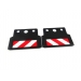 Rubber Mud Flaps pair for tamiya 1/14 RC red white sign 