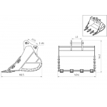 1/14 metal made Excavator bucket for lesu C374