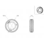 metal trailer rear wheels bearing adaptor a pair w/ rubber tyre for 1/14 Tamiya w-2057