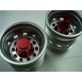1/14 RC car option CNC RED metal Rear wheels for one axle HEX cap * 1/14 RC car option CNC RED metal Rear wheels for one axle HEX cap *
