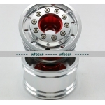 1/14 CNC metal alloy RED REAR wheels for tamiya 1/14 trailer 