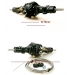 1/14 rc car truck parts for Tamiya 3363 R620  Rear Axle #3 +#4 V3 w/ diff lock smaller case