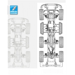 DIY 1/10 6x6 RC car truck crawler chassis prebuilt version *