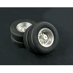 52mm ALUM LESU METAL small 60mm Wheels w/rubber tyres  for 1/14  14.50 trailer bed