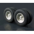 52mm ALUM LESU METAL small 60mm Wheels w/rubber tyres  for 1/14  14.50 trailer bed