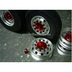 1/14 rc car truck 1 pair CNC wheels front wheel for Tamiya Actros red